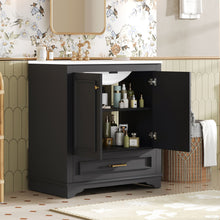Load image into Gallery viewer, Bathroom Vanity With Sink, Cabinet &amp; 2 Soft Closing Doors &amp; Adjustable Shelf
