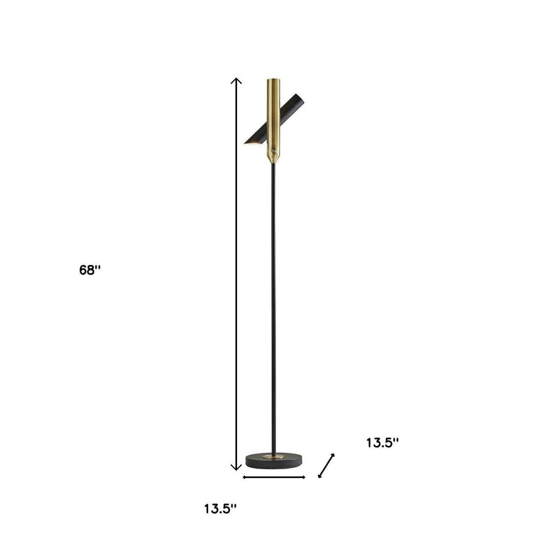 Metal LED Torchiere - Black