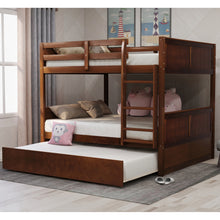 Load image into Gallery viewer, Full Over Full Bunk Bed with Twin Size Trundle, Walnut (old sku: LP000250AAL)
