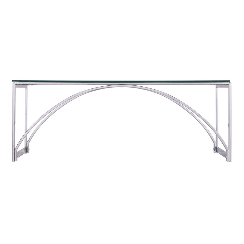 Glass Metal Rectangular Coffee Table - Chrome
