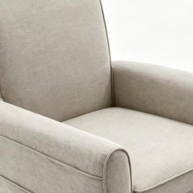 Cotton Blend Swivel Nursery Glider Rocking Chair - Beige