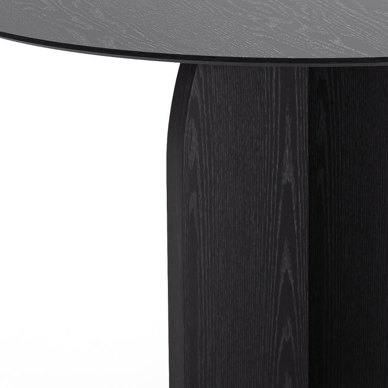 52" Solid Wood Pedestal Base Round Top Dining Table - Black