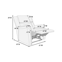 Load image into Gallery viewer, Manual Recliner With Upholstered Seat And Backrest Supportive Headrest
