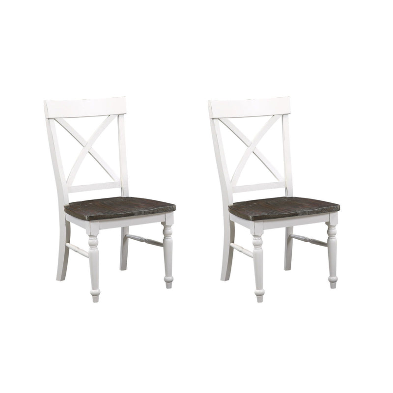 Dining Chairs (Set of 2) - Brown / White