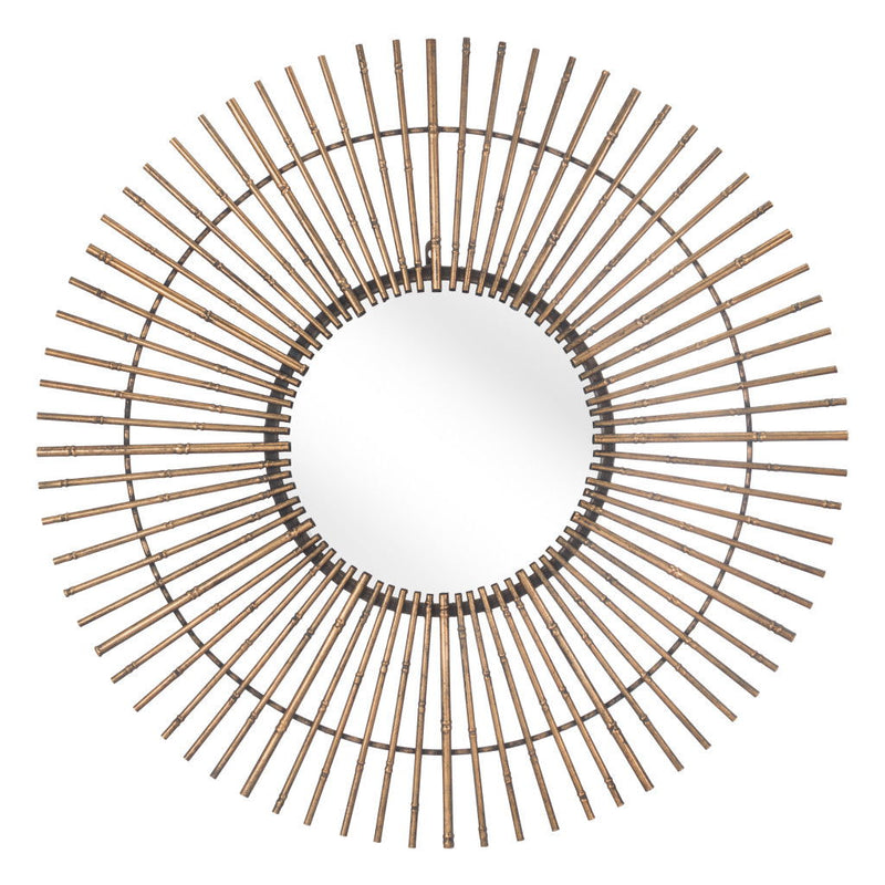 Tribal Round Mirror - Gold