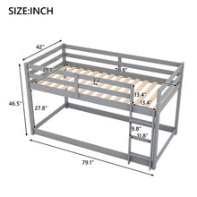 Load image into Gallery viewer, Twin over Twin Floor Bunk Bed with Ladder , Gray(Old SKU:WF281727AAE/WF286602AAE)
