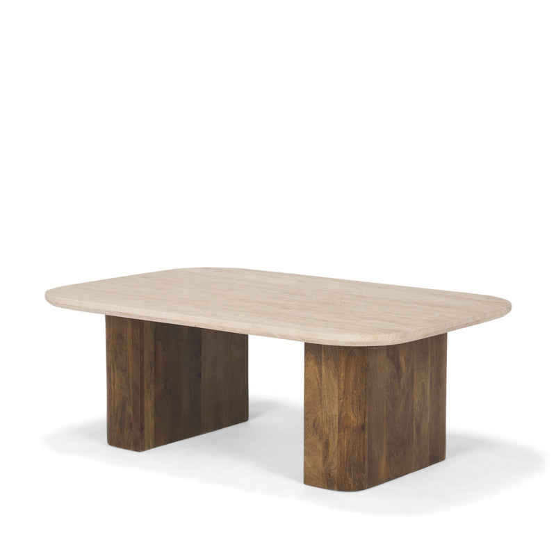 Sled Coffee Table - Beige / Brown / Stone