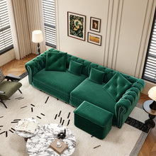 Load image into Gallery viewer, 3 In 1 Convertible Sleeper Sofa Bed With Movable Ottoman
