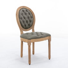 Load image into Gallery viewer, French Style Solid Wood Frame Antique Painting, Hand-Pulled Buckle Decoration Artificial Dining Chair With Nailhead Trim, Wood Legs
