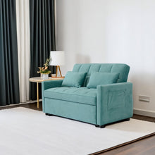 Load image into Gallery viewer, 3 In 1 Convertible Sleeper Sofa Bed, Modern Fabric Loveseat Futon Sofa Couch With Pullout Bed, Small Love Seat Lounge Sofa With Reclining Backrest, Furniture For Living Room
