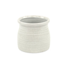 Load image into Gallery viewer, Striped Round Pot Planter - White
