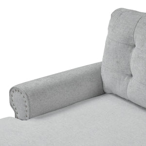 120" Modern U-Shaped Corner Sectional Sofa Upholstered Linen Fabric Sofa Couch for Living Room, Bedroom, Gray