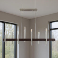 Load image into Gallery viewer, 24" Eight Light Dimmable Chandelier With Shades - Nickel
