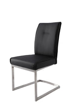 Load image into Gallery viewer, Dining Side Chairs Upholstered Faux Leather (Set of 2) - Black / Silver
