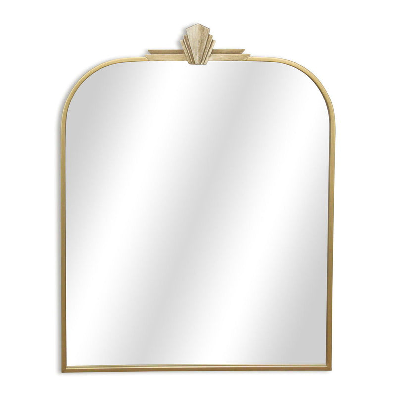 31" Metal Art Deco Arch Accent Mirror - Gold