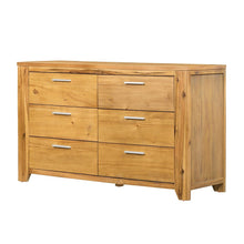 Load image into Gallery viewer, 6 Drawer Dresser - Natural Wood / Brown
