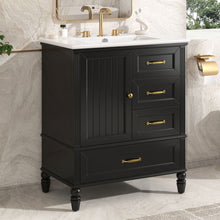 Load image into Gallery viewer, 30" Bathroom Vanity With Sink, 3 Drawers, Adjustable Feet
