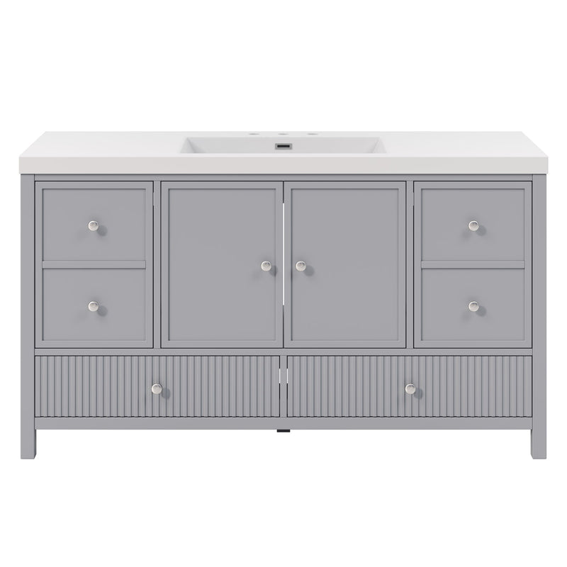 Bathroom Vanity With Separate Sink, Soft Close Doors And 4 Drawers