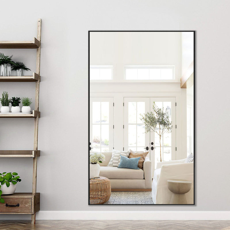 Metal Framed Full Length Mirror - Black