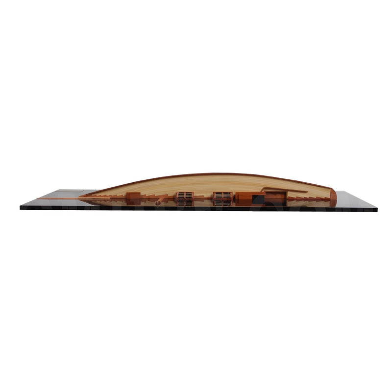 Hand Painted c1898 Pen Duick Half-Hull Model Boat - Black / Green