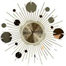 Load image into Gallery viewer, Silent Analog Sunburst Wall Clock - Gold / Copper / Silver
