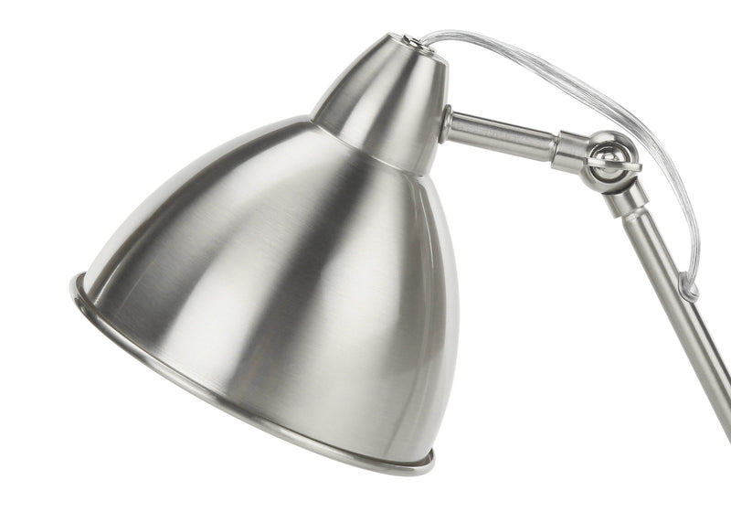 Metal Round USB Table Lamp With Nickel Dome Shade - Nickel