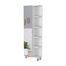 Load image into Gallery viewer, 62" Wood Accent Cabinet With Single Door - White
