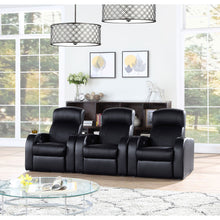 Load image into Gallery viewer, Greenfield - 3 Seater Home Theater With Storage - Black
