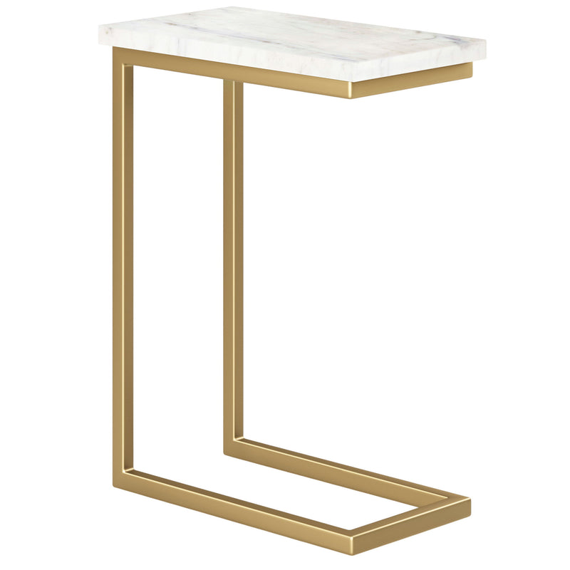 Marble End Table Trunk Storage - Gold