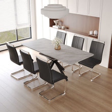 Load image into Gallery viewer, Modern Extendable Dining Table Set For 6 - 8 - Black / Gray
