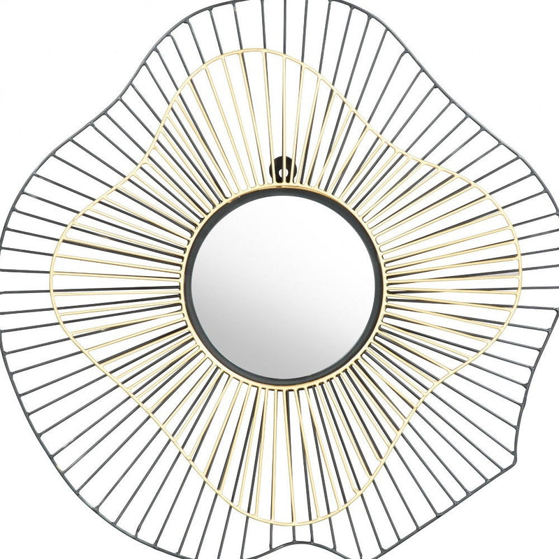 22" Abstract Metal Framed Accent Mirror - Black