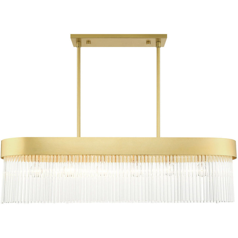 19" Six Light Dimmable Chandelier With Shades - Gold