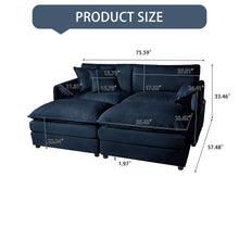 Load image into Gallery viewer, Modern Comfy Deep Seat Modular Sectional Sofa Cloud Couch With Ottoman
