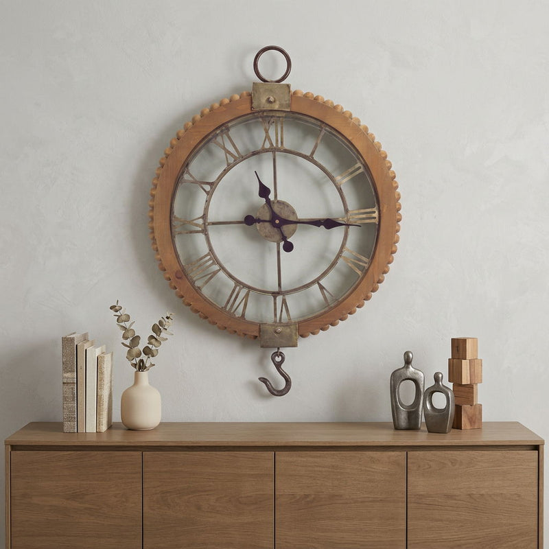 Analog Round Wall Clock - Natural