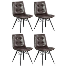 Load image into Gallery viewer, Back Dining Chairs With Button Tufting (Set of 4) - Brown
