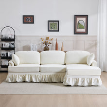 Load image into Gallery viewer, Cloud Sofa With Removable Ruffled Skirt With Ottoman And Flared Arms

