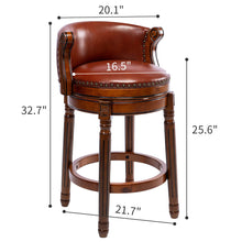 Load image into Gallery viewer, Cow Top Leather Wooden Bar Stools Box - Brown / Blue
