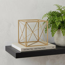 Load image into Gallery viewer, Abstract Geo Cube Sculpture - Gold
