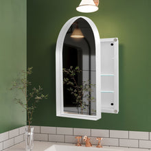 Load image into Gallery viewer, Arched Recessed Medicine Cabinet, Metal Framed Bathroom Wall Cabinet With Mirror And Adjustable Shelves, Wall Mirror With Storage For Bathroom
