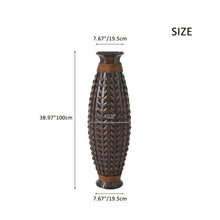 Load image into Gallery viewer, Hand Woven Bamboo Floor Vase, Decorative Accent For Living Room - Acacia Wood
