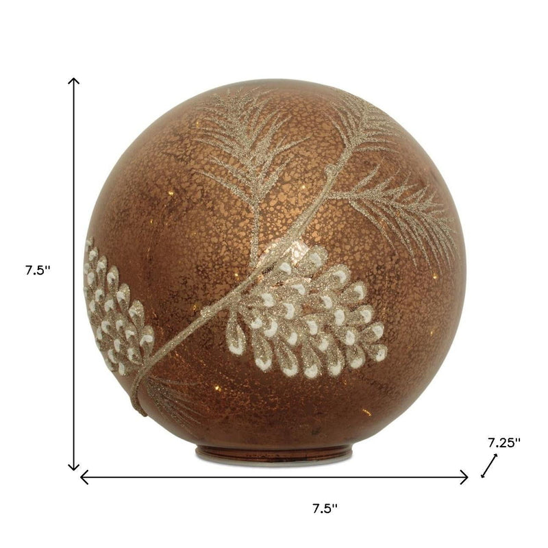 Pinecone Tabletop Sculpture With LED (Set of 2) - Brown / Gray