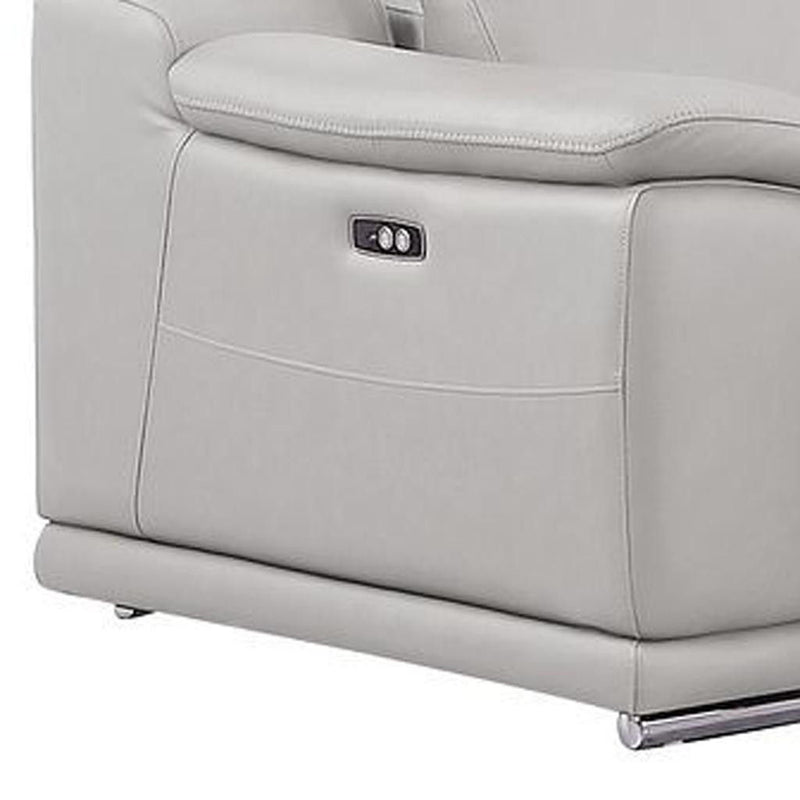 Leather Modular L Shaped Five Piece Corner Sectional - Ash / Gray