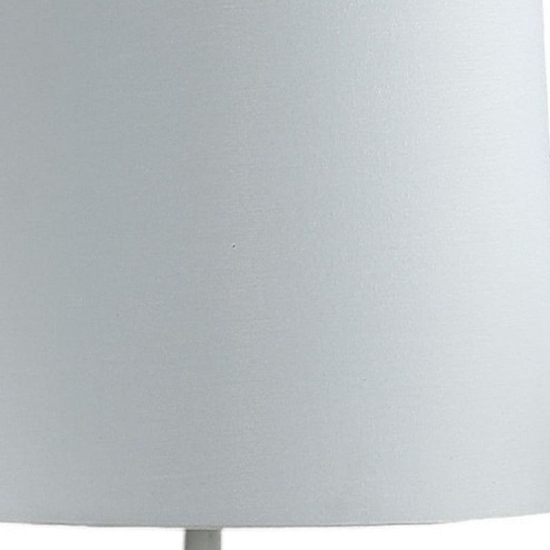 Bedside Table Lamp With White Empire Shade - White