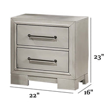 Load image into Gallery viewer, Nightstand With Square Legs And Sleek Handles - Antique White
