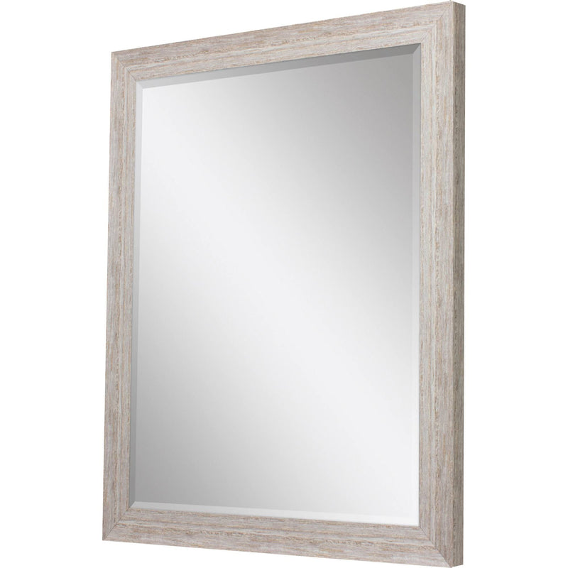 40" Distressed Wood Framed Accent Mirror - White