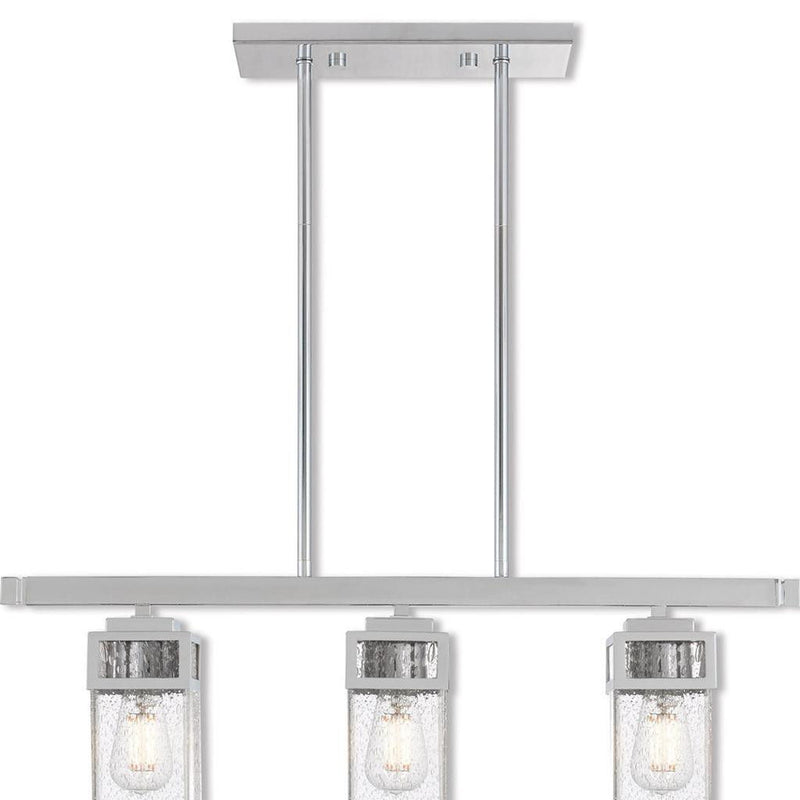 10" Three Light Dimmable Chandelier With Shades - Silver