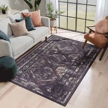 Load image into Gallery viewer, Maval - 5' X 8' Washable Area Rug - Black / Burgundy
