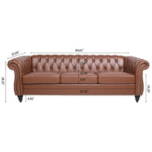 Load image into Gallery viewer, Rolled Arm Chesterfield 3 Seater Sofa
