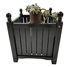 Load image into Gallery viewer, Outdoor Square Flower And Herb Pot For Garden, Porch And Patio Outside Plant And Vegetable Container, Planter - Black
