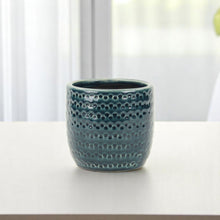 Load image into Gallery viewer, Dotted Round Pot Planter - Teal Blue
